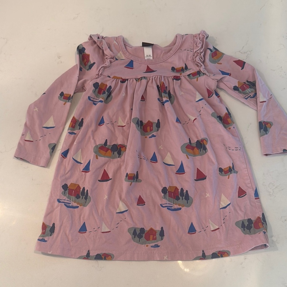 Pink Kids Dress with Colorful Print
